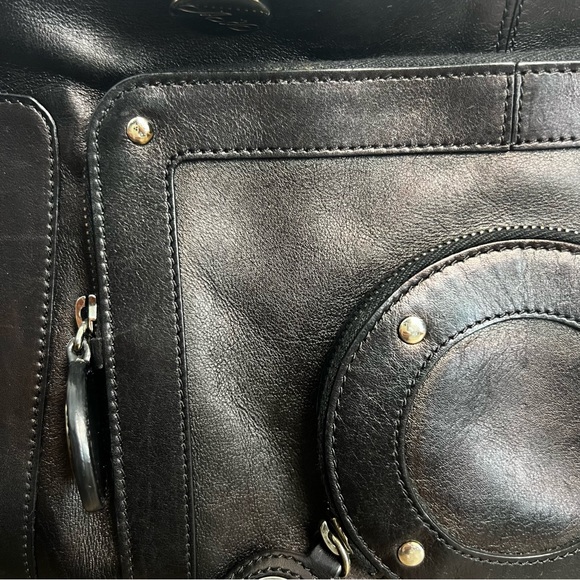 Rodger Vivier Paris Dark Leather Double Handle Satchel Handbag - Picture 13 of 13